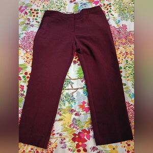 Ann Taylor Burgundy  Or Maroon Straight-Leg Pants Size 16